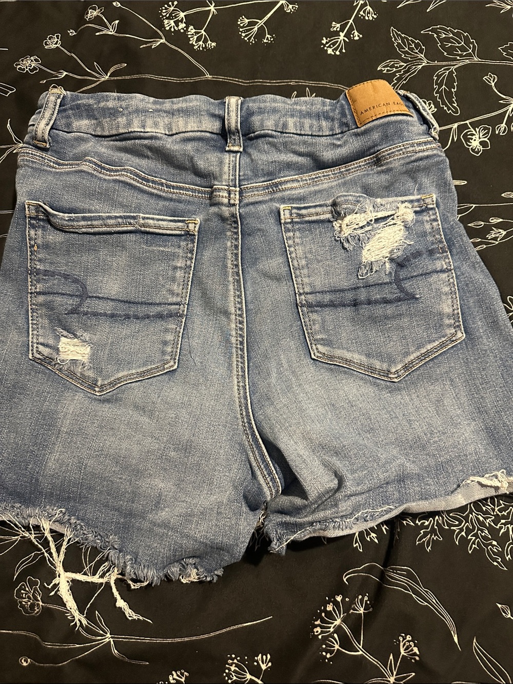 American Eagle Outfitters Light Wash Distressed Denim Shorts